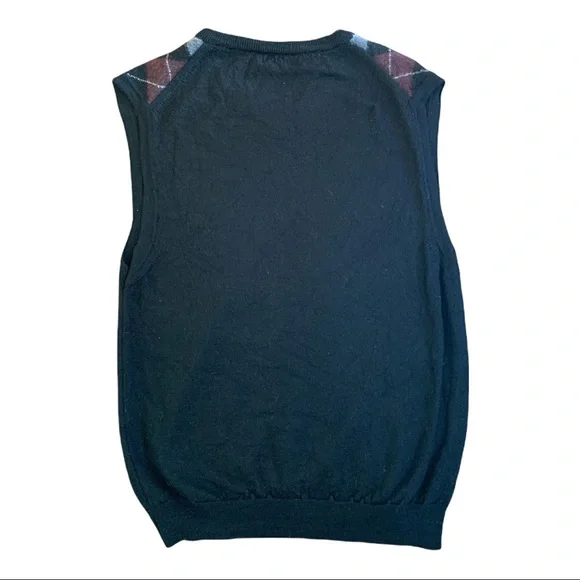 VTG Marco Fiori Italy 💯% Merino Pure Wool Argyle Dark Academia Sweater Vest - Picture 3 of 3